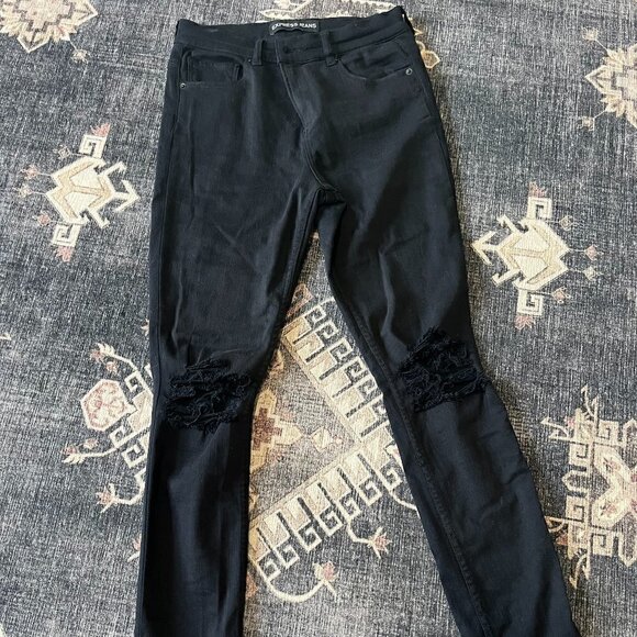 Express Legging Black High Rise Jeans Size 8 EUC - Picture 1 of 2